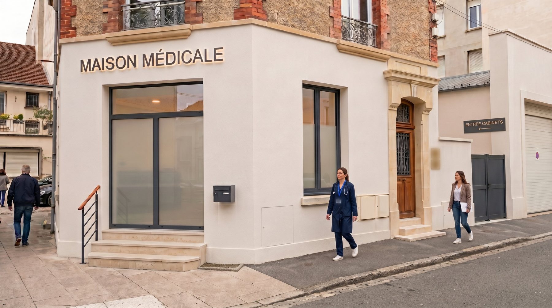Projection de la façade sur la rue Vallée après travaux